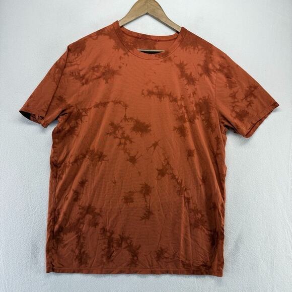Lululemon Shirt men's XL Orange The Fundamental Tie Dye Workout Training Gym - Picture 2 of 8